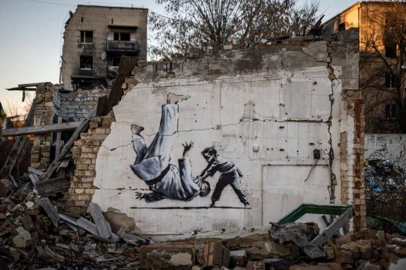 Banksy grafitis Borodiankoje, Ukrainoje
